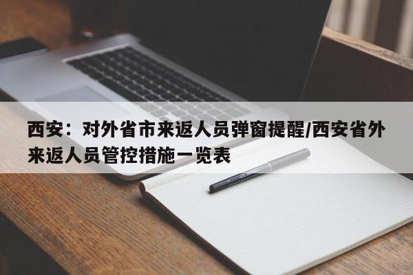西安：对外省市来返人员弹窗提醒/西安省外来返人员管控措施一览表